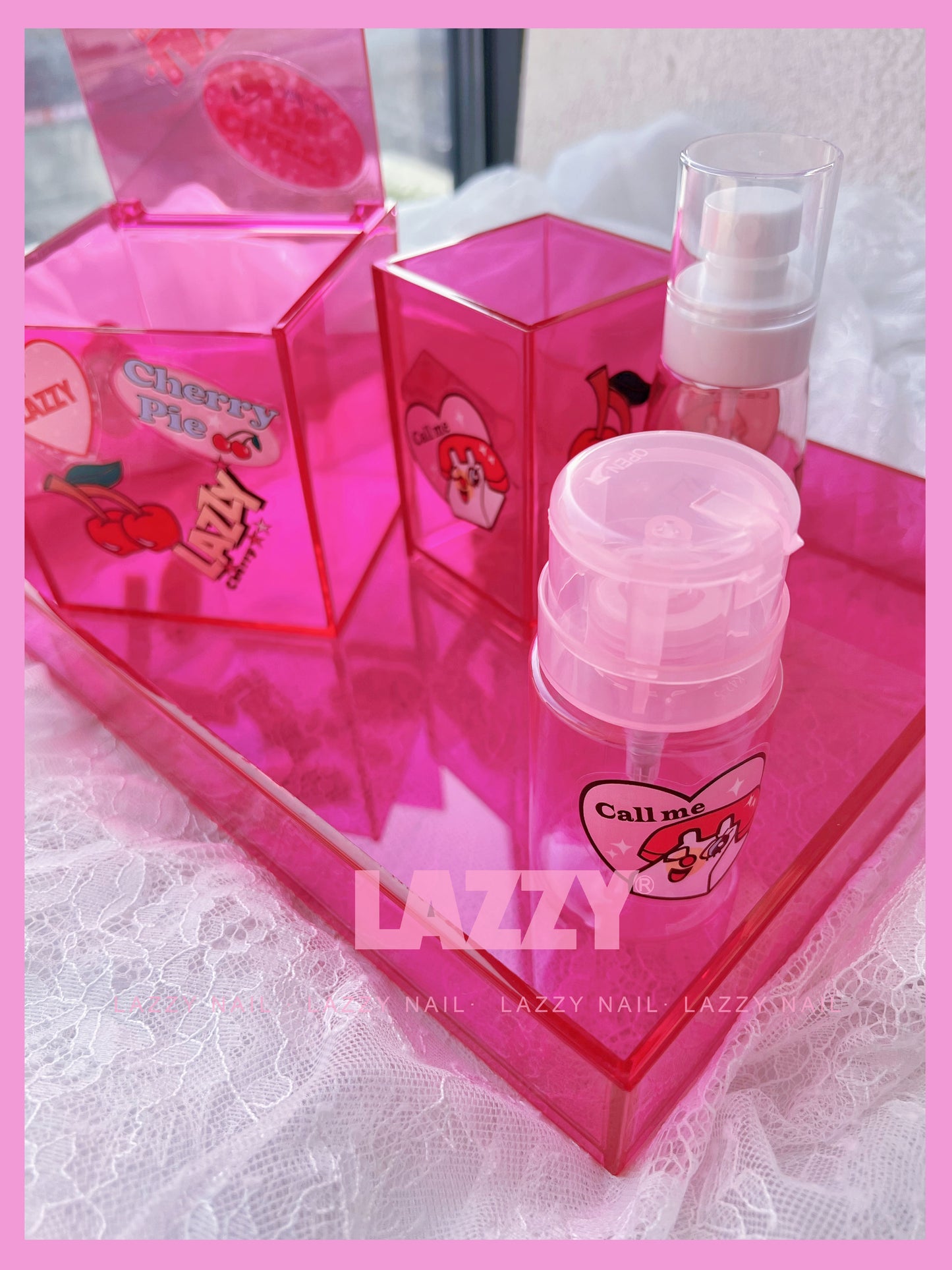 Nail art storage box，Cotton box，Pen holder，large pallet，Press bottle，spray bottle，Free stickers