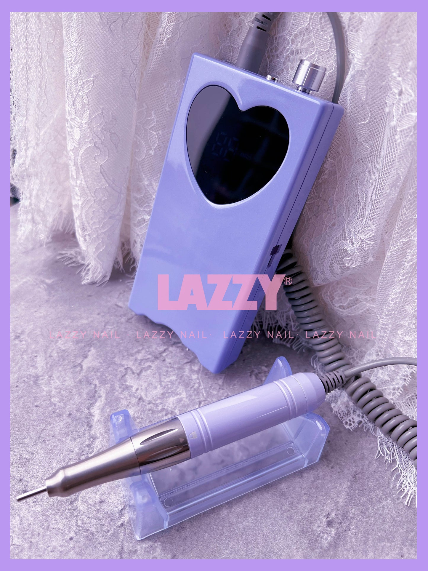 Nail Drill Professional - 2-in-1 Cordless Electric Nail Drill Machine - Portable, Rechargeable, HD Display, 35000 RPM Acrylic Drill for Nails - Perfect for Salon & Home Use (Violet)